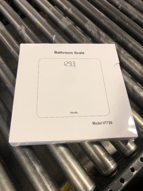 Photo 1 of Vitafit Digital Bathroom Scale for Body Weight, Weighing Professional Since 2001, Clear LED Display and Step-On, 3*AAA Batteries Included, 400lb/182kg, Spray Silver Black
