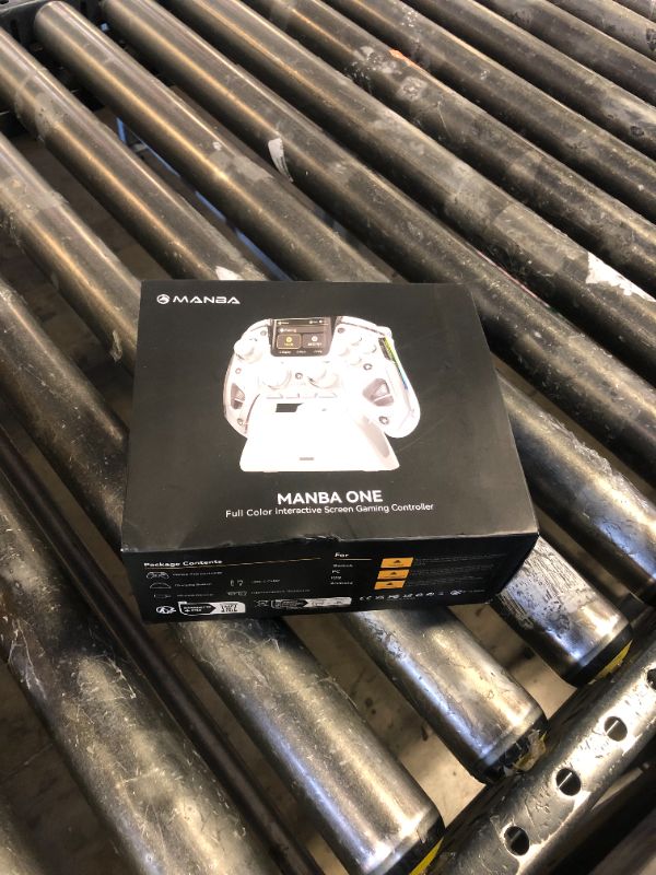 Photo 1 of ManbaOne Interactive Screen Wireless Gaming Controller for PC/Switch/Switch 2/iOS/Android,Hall Effect Stick & Trigger,RGB Lighting,Remappable Buttons,1800mAh with Charging Dock (White)