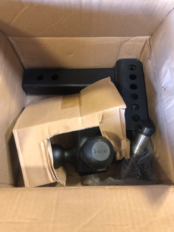 Photo 1 of METOWARE Adjustable Trailer Hitch, Drop Hitch Fits 2-Inch Receiver, Tow Hitch with 4-Inch Drop, 12,500 LBS, Tri-Ball (1-7/8", 2", 2-5/16") Trailer Hitch Receiver with Double Anti-Theft Pins Locks