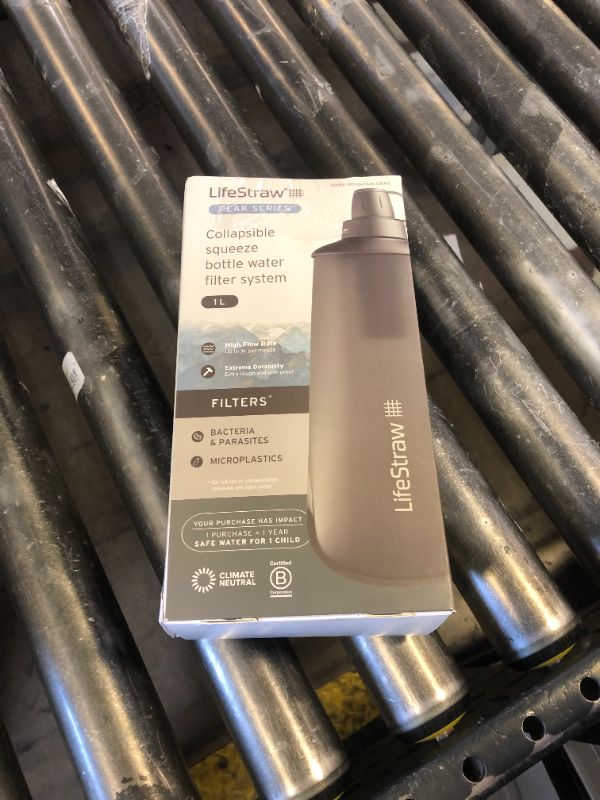 Photo 1 of MISSING FILTER !!!!!!!!!!!!!!!!!!!!!! ----------------------------------------------------------------------------------------------------LifeStraw Peak Series Water Filter - 1L, Dark Mountain Gray, Protects Against Bacteria and Parasites, Ultra-Compact a