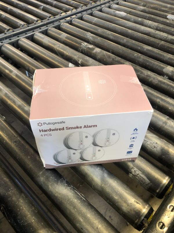 Photo 1 of Detector, Hardwired Interconnected Smoke Detectors, Smoke Alarm with Replaceable 9V Battery, Interconnects Up to 12 Fire Alarms Smoke Detectors, Fire Alarm with Test/Silence Button 4 Packs