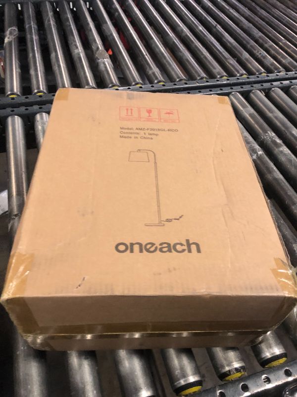 Photo 1 of Oneach 62" Arc Floor Lamp for Living Rooms, Gold Tall Standing Lamps with Remote and Stepless Dimmable Bulb, Modern Reading Light for Bedrooms Corner Nursery Kid Office (Bulb Included)