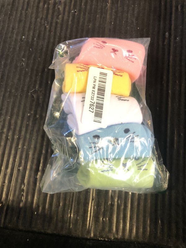 Photo 1 of T.H.L.S Tandi Kids Girls Cotton Novelty Cats Crew No Seam Socks - Shoe Size 7-10(2-4 years) - Multicoloured (5 Pair)