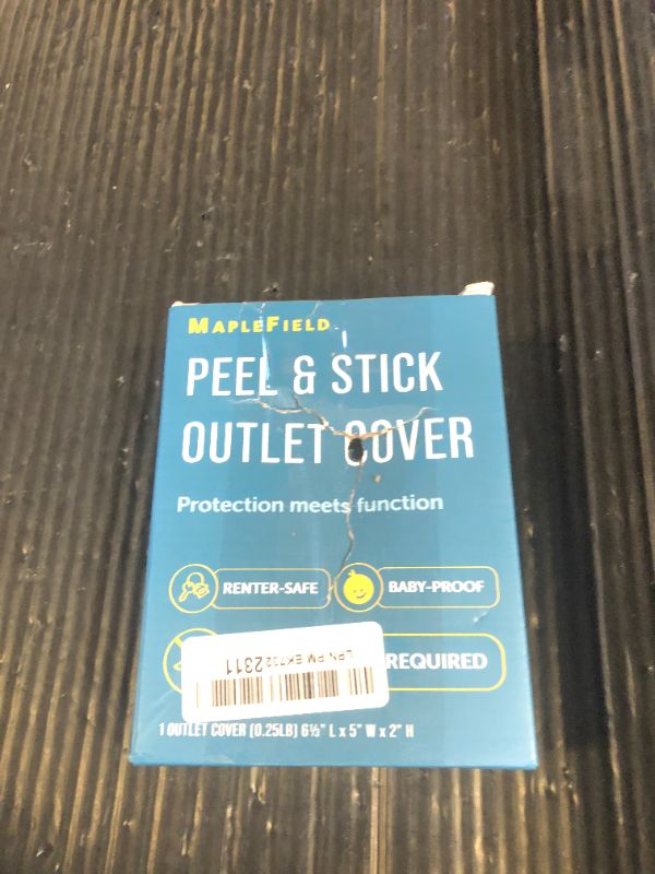 Photo 1 of Maplefield Peel and Stick Outlet Cover for Single Stack US Outlets – Waterproof Splash Guard with Button-Hinged Secure Closure for Indoor & Outdoor Use, 6.3-Inch x 5-Inch