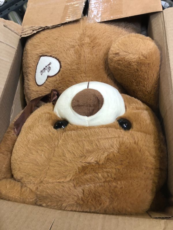 Photo 1 of YunNasi Big Teddy Bear Stuffed Animal 31.5 Inch Giant Large Plush Soft Toy with Love Heart for Kids Girlfriend Brown