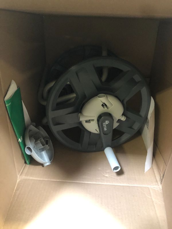 Photo 1 of YESTAR Water Hose Reel Cart, Holds 65-100 Ft of 5/8 Inch Hose, Wall Mounted Garden Hose Cart, Portable Hose Reel for Convenient Storage and Watering