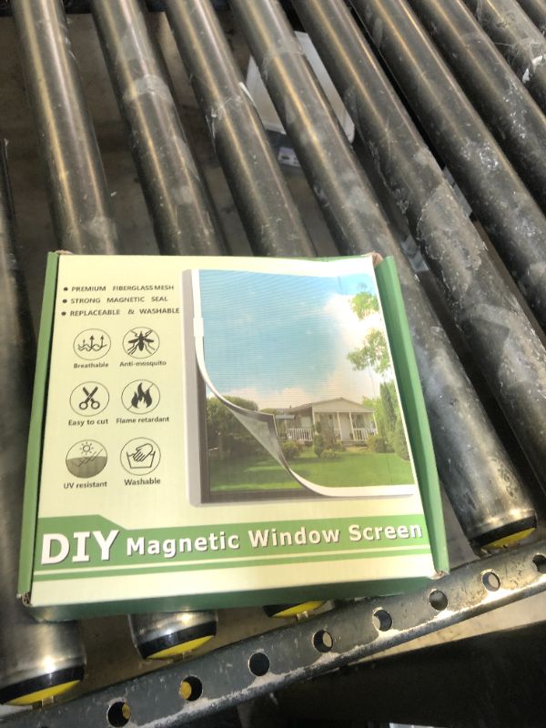 Photo 1 of HOFUDON Window Screen Adjustable Magnetic Window Screen Replacement Max 39” x 59”, DIY Fiberglass Mesh Window Screens for House Windows Black Frame Grey Mesh