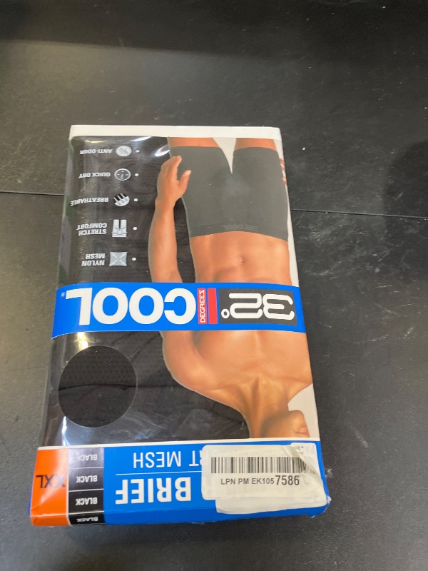 Photo 1 of 32 Degrees Cool Mens 4-PACK Active Mesh Quick Dry Performance Boxer Brief, 4 Black, XX-Large