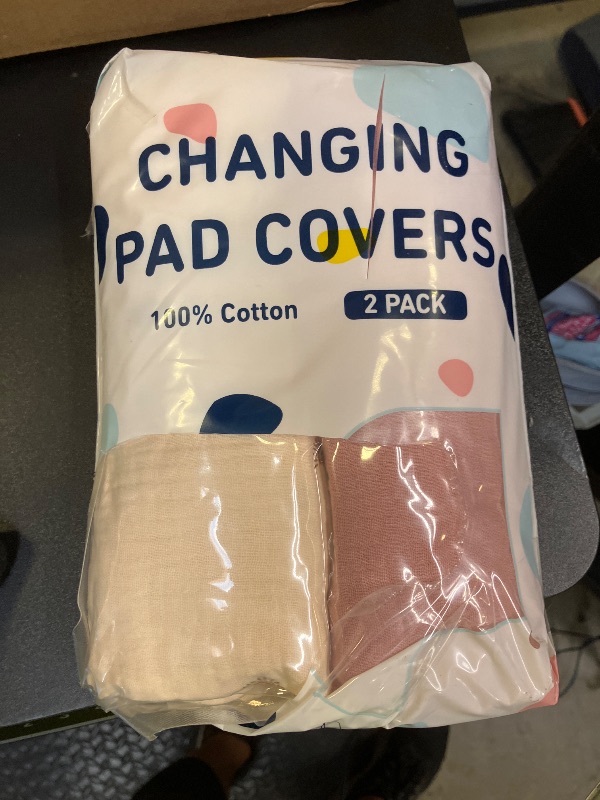 Photo 1 of Blissful Diary Muslin Changing Pad Cover for Girls Boys, Ultra Soft Breathable Cotton, Baby Diaper Change Table Pad Covers, 2Pack (Sunshine&Blush Pink)