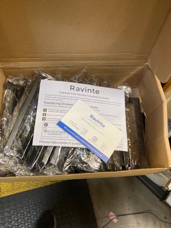 Photo 1 of Ravinte 30 Pack Solid 5 Inch Center to Center Slim Square Bar Drawer Handles for Kitchen Cabinet Hardware Matte Black
