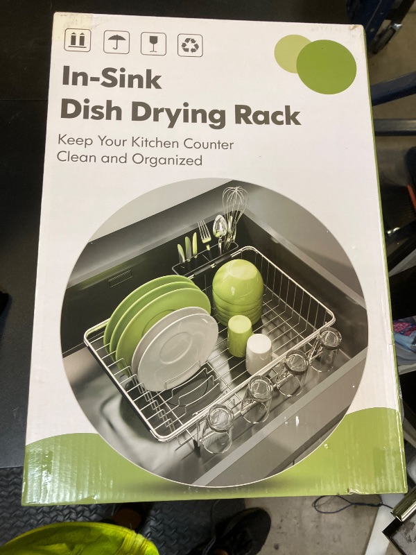Photo 1 of JASIWAY Dish Drying Rack in Sink, Over The Sink Colander Strainer Basket, Stainless Steel Strainer Basket with Expandable Rubber Grip Handles for Vegetables, Fruits, Home Kitchen Essentials, Black