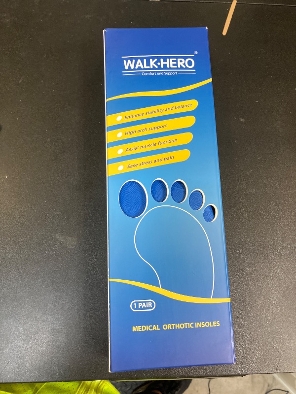 Photo 1 of Walkhero Orthotic Insoles for Plantar Fasciitis, High Arch Support Inserts, Everyday Comfort and Support for Work Boots and Casual Shoes (Mens 8-8 1/2 | Womens 10-10 1/2 Blue)