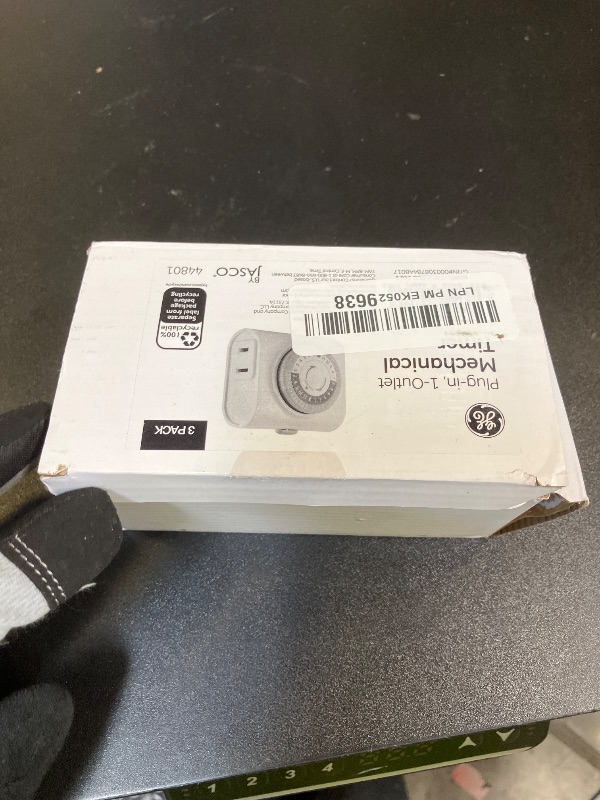 Photo 1 of 3 Pack: GE 24-Hour Indoor Basic Timer, 1 Polarized Outlet, Plug-In, Daily On/Off Cycle, 30 Minute Interval, for Lamps, Seasonal Appliances, and Portable Fans, 44801