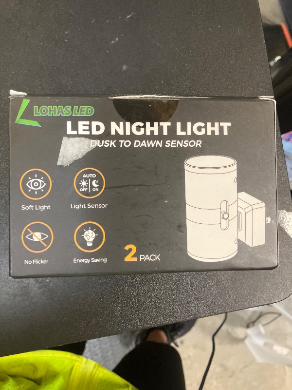 Photo 1 of L LOHAS LED Night Light Plug in, Night Lights Plug into Wall, Light Sensor, 0-100LM, Soft White 3000K, Dimmable Night Light, Modern Nightlight for Hallway Bedroom Stairway, 2 Pack