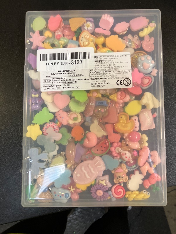 Photo 1 of Zefy 120pcs Cute Slime Charms, No Repeating Jelly Resin Charms Flatback Charm Set, Kawaii Charm Bulk for Junk Case Nail Scrapbooking Crafts Making