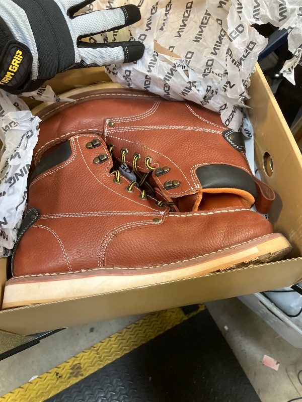 Photo 1 of HISEA NINGO Work Boots For Men,6" Soft Toe Mens Works Boots,Water Resistant Slip Resistant Industrial & Construction Work Shoes Size 11