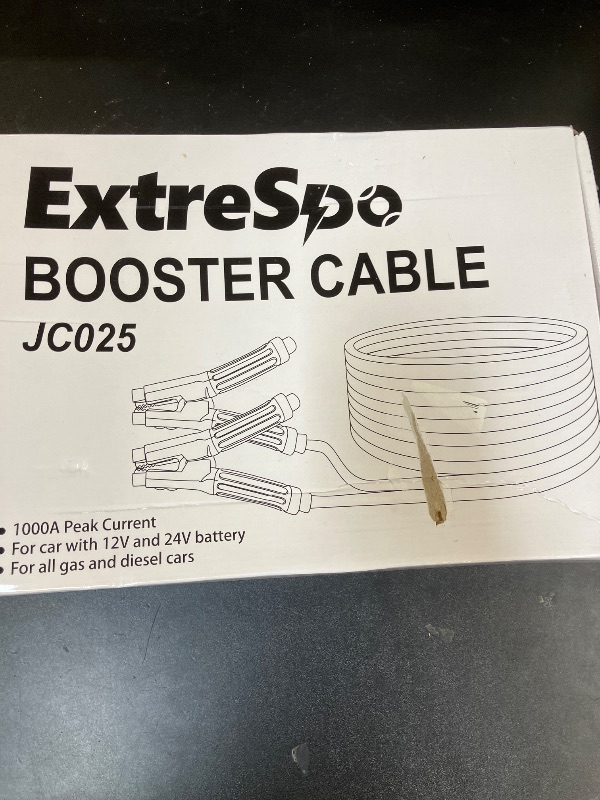 Photo 1 of EXTRESPO Heavy Duty Jumper Cables, 0 Gauge 25 Feet 1000Amp Booster Cables, UL Listed Cables for 12V & 24V Cars, SUVs and Trucks, Jumper Cables Kit with Carry Bag, Gloves, Brushes (0 Gauge 25 Feet)…
