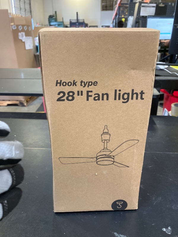 Photo 1 of PBLALA Ceiling Fans with Lights,28" LED Fan Light Hanging with Hook,Hook Type Ceiling Fan,Plug in Ceiling Fan Light,35W,3000-6500k,Remote Control,Portable Fan for Camping Bed,Patios,(Black)