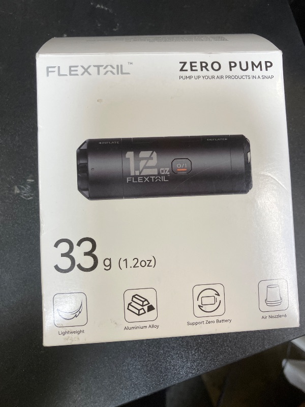 Photo 1 of FLEXTAILGEAR Zero Pump Air Pump for Inflatables, 1.2 oz Ultra-Mini Electric air Pump Portable Air Mattress Pump, Rechargeable Air Pump for Pool Floats Air Bed Air Mattress