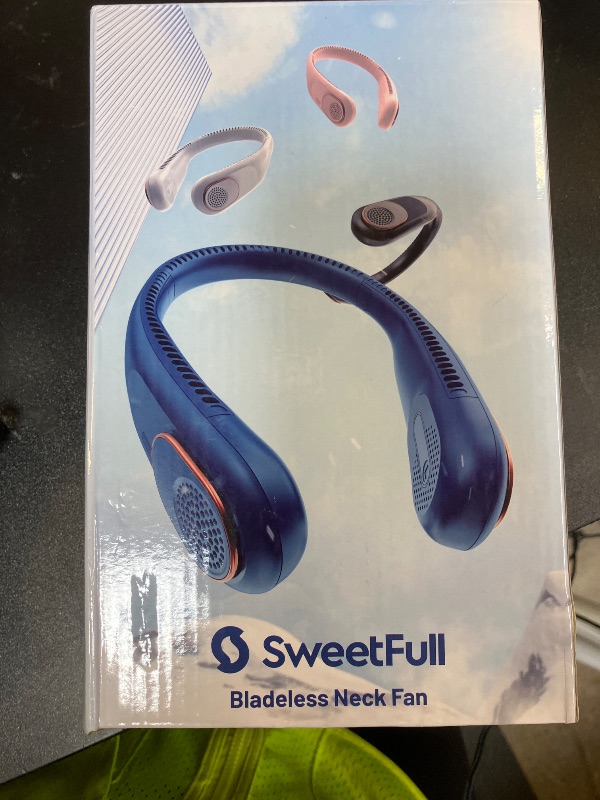 Photo 1 of SWEETFULL Portable Neck Fan 360° Cooling Bladeless Personal Fan | No Hair Twisting - 4000mAh USB Rechargeable Wearable Fan for Travel, Birthday Gifts for Men, Women, Mom, and Dad