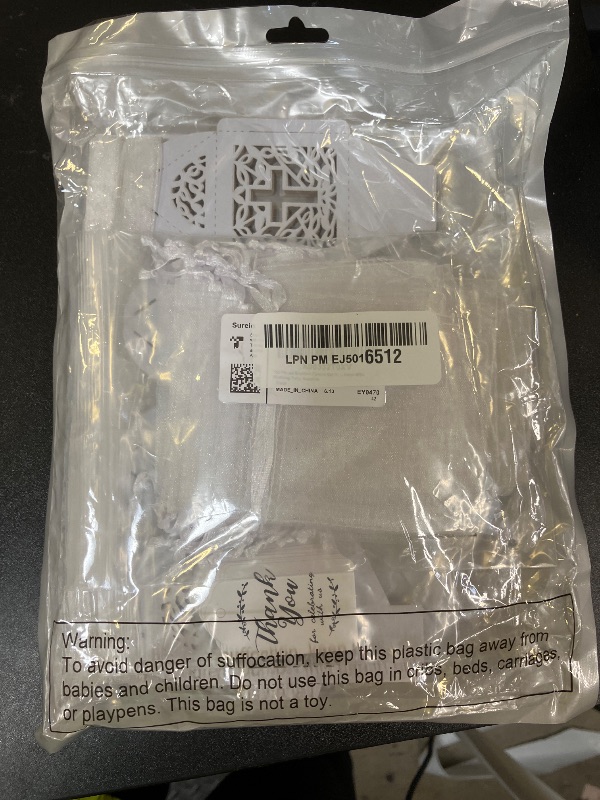 Photo 1 of 100 Pieces Baptism Favors Set Includes 25 Pieces Mini Rosary, Laser Cut Baptism Favor Boxes, White Organza Bags and 25 Pcs Thank You Tags for Baby Shower Gifts Wedding Party Supplies