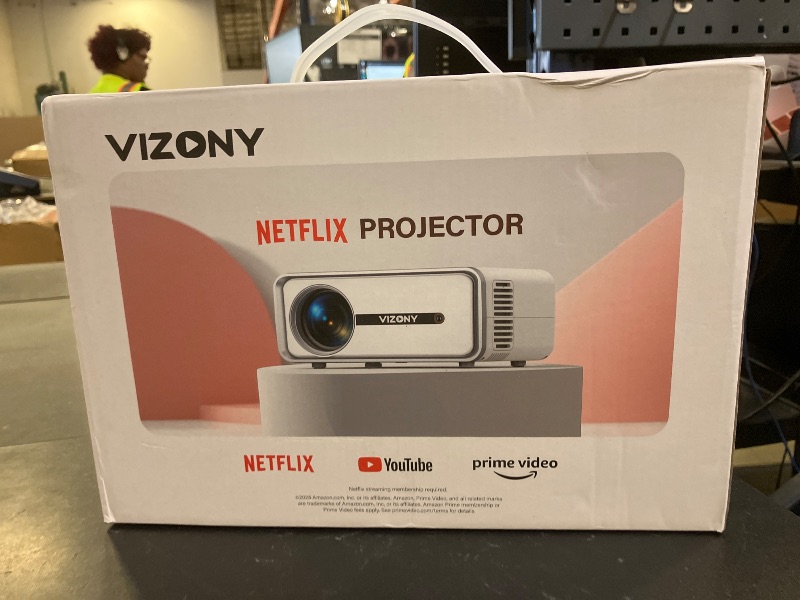 Photo 1 of [Netflix Licensed/Dolby Audio] Smart Projector with WiFi and Bluetooth, VIZONY Native 1080P Projector with Apps Built in Netflix, Youtube, Hulu, Disney+, Portable Mini Projector for Indoor/Outdoor