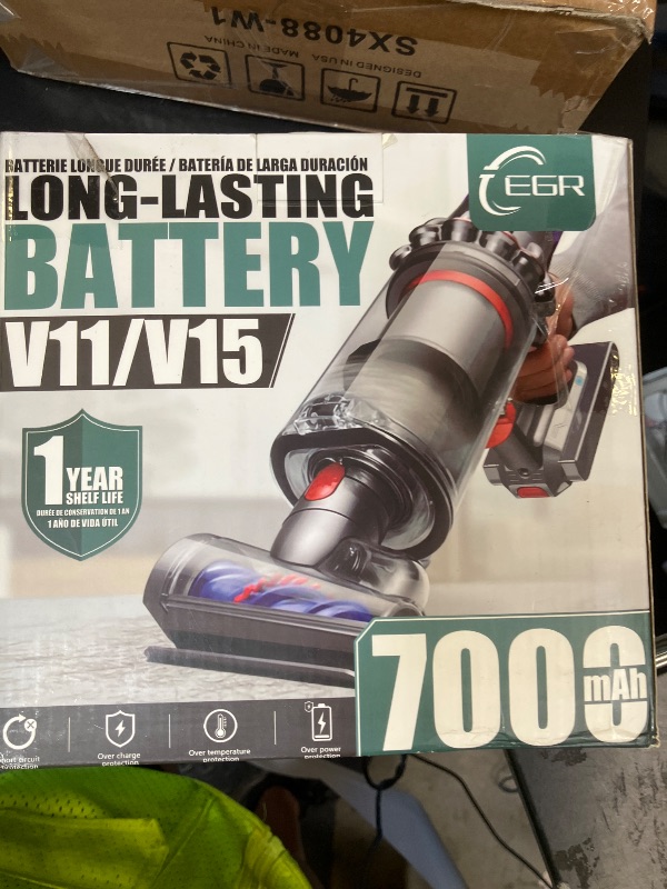 Photo 1 of EGR 7000mAh V11 Battery Replacement Compatible with Dyson V15 Button Click in Installation Style Battery V11 V15 SV15 SV16 SV22 970425-01 Vacuum Cleaner (Not Fit for Fixing Styles with Screws)