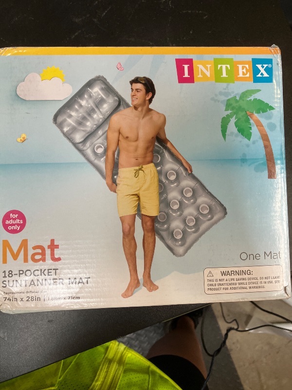 Photo 1 of Intex 58894EP 18-Pocket French Mattress Suntanner Pool Lounger Float w/Headrest