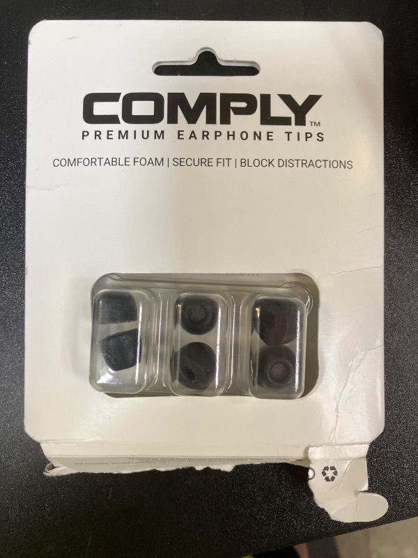 Photo 1 of Comply 400 Core Series | Memory Foam Replacement IEM Ear Tips for Campfire Audio, Sennheiser, & More | Superior Noise Isolation, Ultimate Comfort, Secure Fit | Round, Black (S/M/L) (3 Pairs)