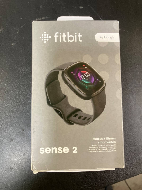 Photo 1 of Fitbit Sense 2 Advanced Health and Fitness Smartwatch with Tools to Manage Stress and Sleep, ECG App, SpO2, 24/7 Heart Rate and GPS, Shadow Grey/Graphite, One Size (S & L Bands Included)