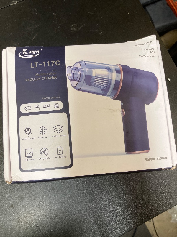 Photo 1 of KMM Handheld Car Vacuum Cleaner, 11000PA Vacuum Cleaner & Air Duster, 120W High Power Vacuum Portable Cordless, Hand Held Vacuum Rechargeable with Multi-Nozzles & LED Light for Home, Car, Office