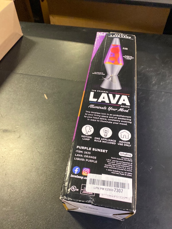 Photo 1 of Lava® Lamp - 14.5" Purple Sunset - The Original Motion Light - Yellow Wax and Purple Liquid - Item #2635 (Amazon Exclusive)