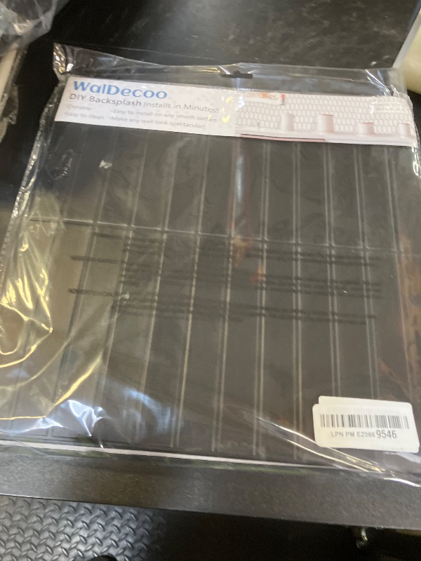 Photo 1 of WalDecoo Peel and Stick Finger Tiles for Kitchen, Premium Large Design Matte Black Tiles Stick on Backsplash for Bathroom, Kitchen, RV, Etc?10-Sheet,12''×12''?.