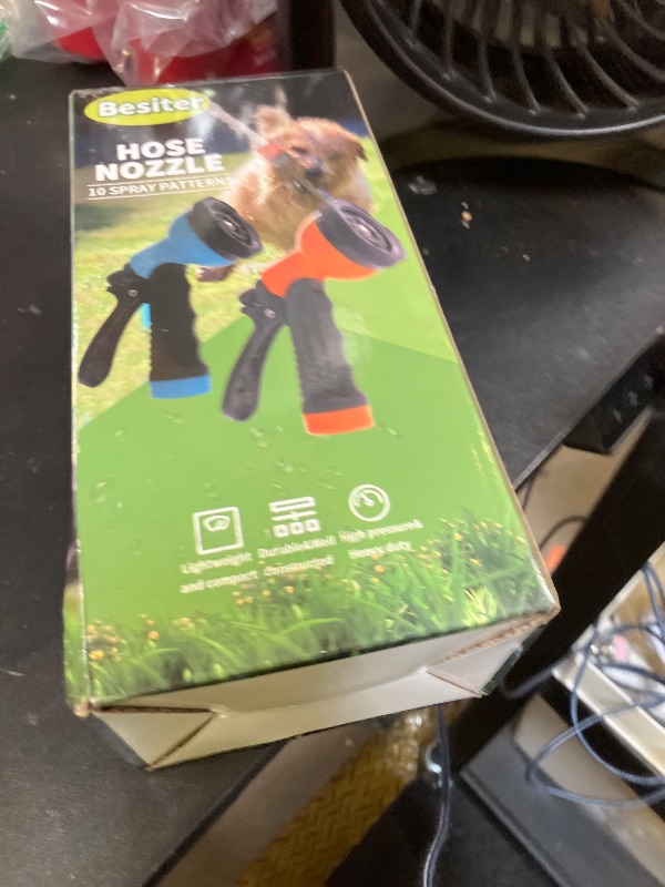 Photo 1 of Besiter Garden Hose Nozzle Sprayer: 2 Pack 10 Watering Patterns Spray Nozzles Heavy Duty Hose Head Hose Attachment