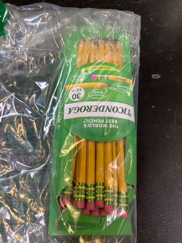 Photo 1 of Ticonderoga Wood-Cased Pencils, Pre-Sharpened, #2 HB Soft, Yellow, 30 Count