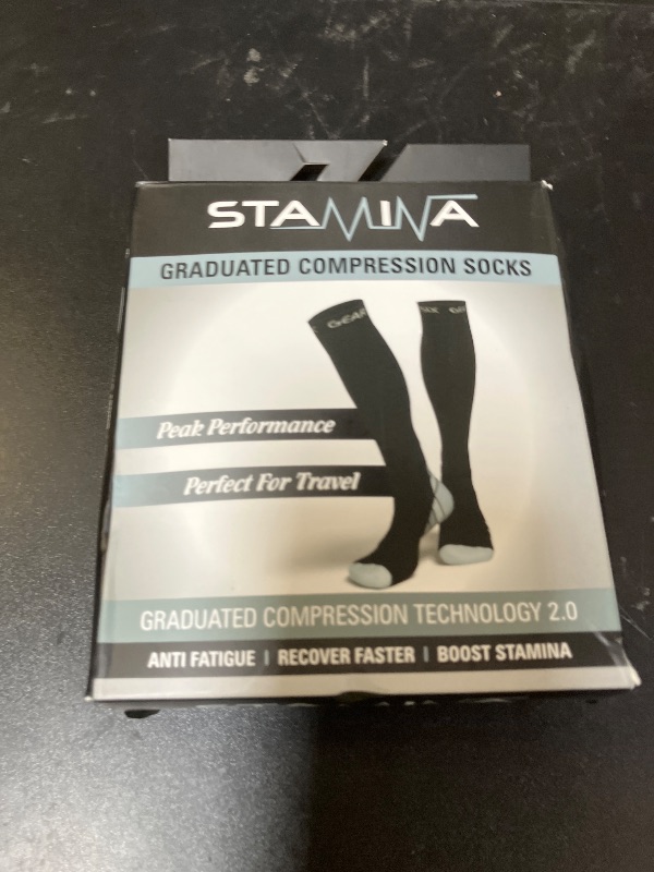 Photo 1 of Physix Gear Compression Socks for Men & Women 20-30 mmhg, Best Graduated Athletic Fit for Running Nurses Shin Splints Flight Travel & Maternity Pregnancy -Boost Stamina Circulation & Recovery GRY LXL