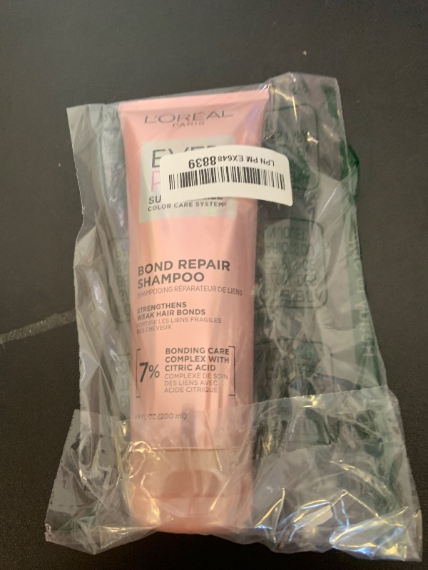 Photo 1 of L'Oreal Paris Bonding Shampoo for Color Treated Hair, Strengthens and Repairs Weak Hair Bonds, Sulfate Free & Vegan Hair Care, EverPure, 6.8 Fl Oz