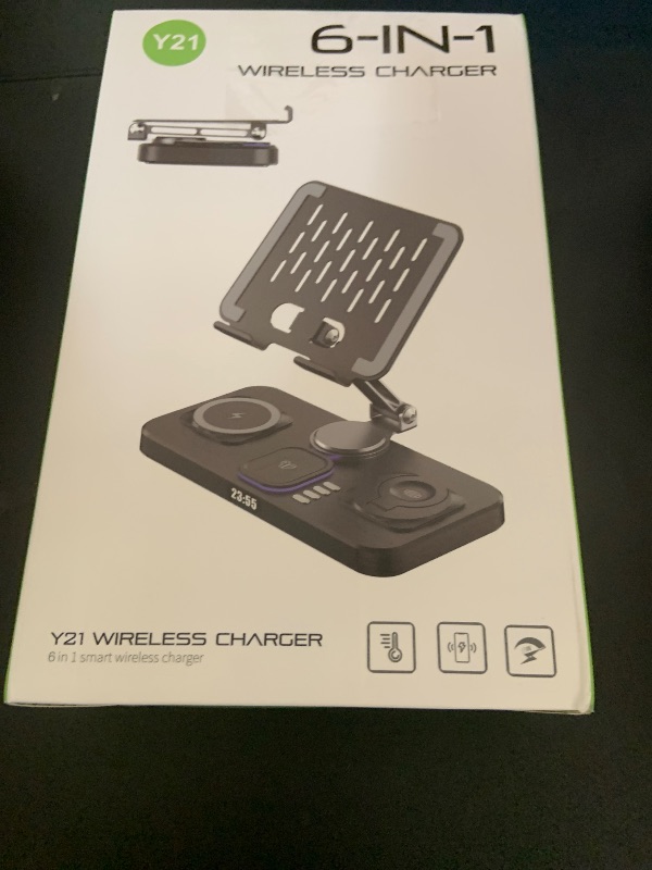 Photo 1 of 30W Foldable Charging Station for Multiple Devices A pple, iPad Charging Station with Clock Display & Night Light for iPhone 16 Pro Max/15/14/iWatch/Air-pods/iPad/Tablet Stand Holder