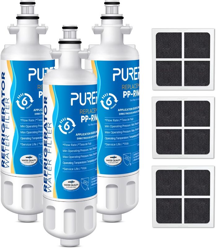 Photo 1 of PUREPLUS 469690 LT700P Replacement for LG Kenmore Elite 9690, ADQ36006102, ADQ36006101, LFXS30766S, LFX28968ST, LFX31925ST, LFX31945ST, RWF1052, LT120F, Refrigerator Water and Air Filter Combo, 4Pac