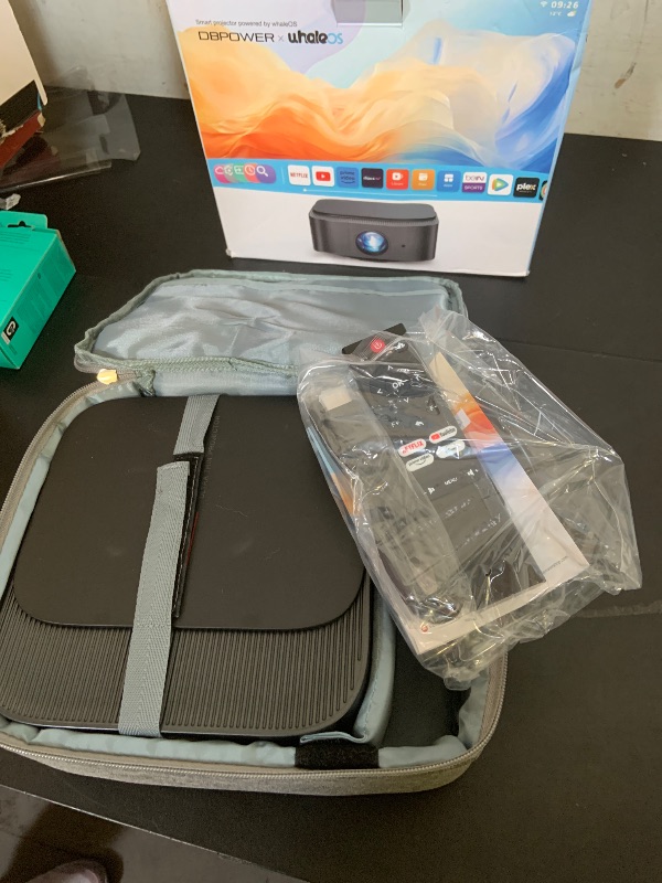 Photo 1 of [2025 Netflix-Licensed | 386+ Built-in Apps] DBPOWER E2 Smart Projector with WiFi and Bluetooth, Mini Projector 4K Support with Netflix, Youtube, Disney+, Hulu, Max, Crunchyroll w Portable Case