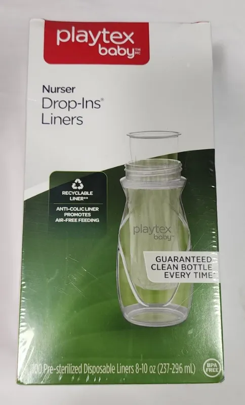 Photo 1 of Playtex Baby Nurser Drop-Ins Liners 8-10 oz 100 Count New in Sealed Box
