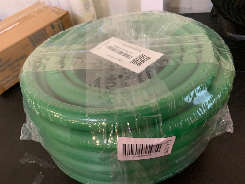 Photo 1 of Guitrees 50FT 5/8 Heavy Duty Rubber Garden Hose - 200psi Working, 1000psi Burst - Hot/Cold Water - Five-Layered Braiding for Durability - Versatile for Gardening, Agriculture, Construction(Green)