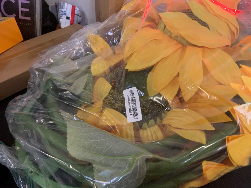 Photo 1 of Sunflowers Artificial Flowers Set,5.6 Ft Giant Silk Fake Sunflower Decoration,Sunflower Decor for Rustic Wedding Backdrop,Outdoor Garden Party Photo Props,Shop Window Displays(3PCS)