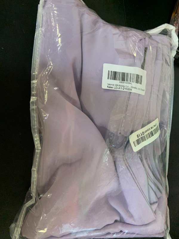Photo 1 of 100% Blackout Window Curtain Panels for Bedroom, Heat and Full Light Blocking Drapes with Black Liner for Nursery, Thermal Insulated Solid Grommet Panels for Living Room, 52Wx84L, Lilac, 2 Panels
