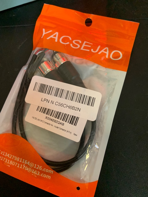 Photo 1 of YACSEJAO M12 Connector Aviation Sensor Cable 25CM/0.8FT 4 Pin M12 1 Male+1 Female Wiring Cable IP67 Outdoor Waterproof Industrial Circular Connector (4 Pin)