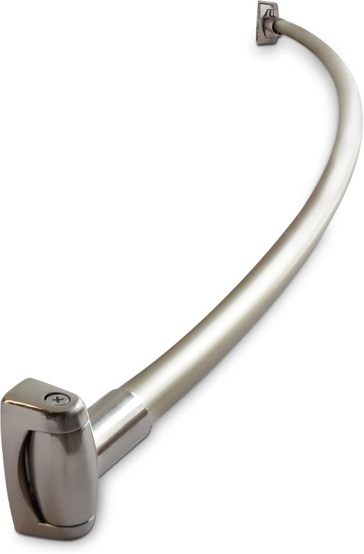 Photo 1 of Stainless Steel Curved Shower Curtain Rod, 5 Foot Mounted Non-Telescoping Rust Proof (Brushed Nickel)