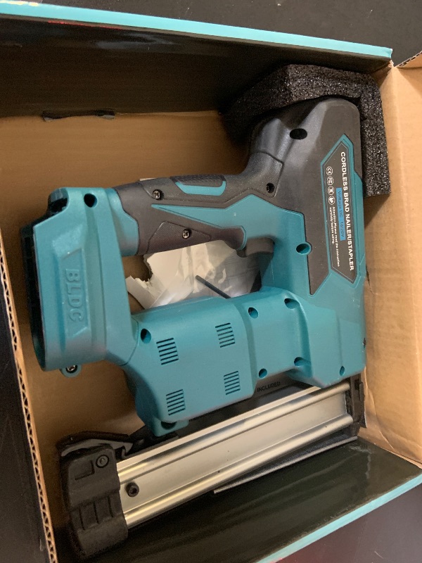Photo 1 of MtiolHig Cordless Brad Nailer 2-in-1 Compatible with Makita Battery, 5/8 to 1-1/4 Inch Electric Nail Gun/Staple Gun, 18 Gauge Nail Gun Brushless Motor with 1000 Nails for Wood Carpentry