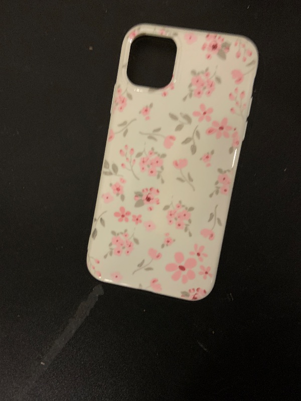Photo 1 of QLTYPRI for iPhone 11 Case, Cute Pink Floral Flower Pattern Aesthetic Phone Case, Raised Camera Protection Soft Slim TPU Shockproof Protective Phone Cover for Girls Women - Pink
