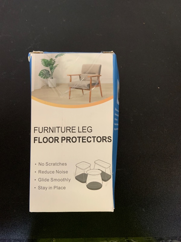 Photo 1 of 24 Pcs Chair Leg Floor Protectors Square, Silicone Felt Furniture Leg Pads Caps Covers for Hardwood Floors (Fit:1-1/16" to 1-5/8")