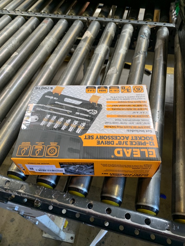Photo 1 of 12-Piece 3/8" Drive Spark Plug Socket Set with Ratchet Handle, Universal Joint, Spark Plug Gapper & Extension Bar, 9/16", 5/8", 3/4", 13/16", 14mm, 18mm, CR-V Sockets with Rubber Holding Rings